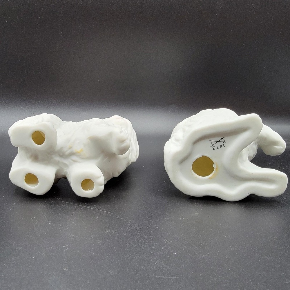 Homeco Vintage Porcelain Cat Pair Fluffy White Blue Eyes Persian Figurine Small - Picture 7 of 8